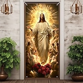 halpa Garaasi- ja ovibannerit-Oven Koristeet Oven Peitot Jeesus Oven Gobeliini Oven Verho Koristus Tausta Sisä-/Ulko-oven Banneri Etuovelle Maalaistalon