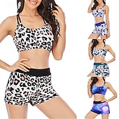 voordelige One Pieces &amp; Tankinis-Dames Tankini Tweedelig zwempak Blote rug Kruiselings Zwemkleding Flora Zwemkleding Rood Koningsblauw Ademend Sneldrogend Lichtgewicht Mouwloos - Zwemmen Surfen Strand Zomer Lente
