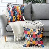 baratos Estilo Vintage-Capa de Almofadas Decorativas Floral 1PC Capa quadrada macia para Sofá Quarto Sala de Estar