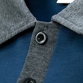 levne Pánské klasické polo-Pánské Golfová košile Golfové polokošile Práce Ležérní Klopa Krátký rukáv Základní Moderní Barevné bloky Slátanina Knoflíky Jaro léto Běžný Černá Námořnická modř Vodní modrá Hnědá Golfová košile