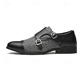 cheap Formal-Men&#039;s Green and Black Suede Double Monk Strap Shoes – Stylish Faux Leather Formal Dress Shoes for Weddings and Business Occasions