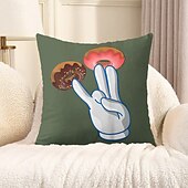 cheap Throw Pillows &amp; Covers-Funny Donuts Decorative Toss Pillows Cover 1PC Soft Square Couch Cushion Case Pillowcase for Bedroom Livingroom Sofa Chair