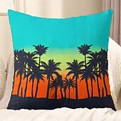 cheap Throw Pillows &amp; Covers-Summer Vibe Decorative Toss Pillows Cover 1PC Palm Trees Soft Square Couch Cushion Case Pillowcase for Bedroom Livingroom Sofa Chair