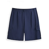 economico retrò-Per uomo Pantaloncini modello cargo Pantaloncini Pantaloncini di lino Pantaloncini estivi Pantaloncini da spiaggia Bottoni Multi tasca Gamba dritta Liscio Comfort Traspirante Breve Informale