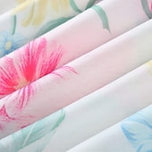 billige Skriv ut blomsterkjoler-Dame Normal EU / USA størrelse Midikjole Langermet Boho-kjole Solkjole Elegant kjole Elegant Bohem Tropisk Blondearm Fest Daglig Stevnemøte Løstsittende Blomstret Marmortrykk Kortermet V-hals Lys