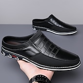 abordables Sabots et mules-Homme Sabots et mules Cuir PU Confortable Antidérapantes Mocassins Noir Bleu Marron