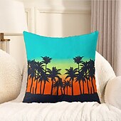 cheap Throw Pillows &amp; Covers-Summer Vibe Decorative Toss Pillows Cover 1PC Palm Trees Soft Square Couch Cushion Case Pillowcase for Bedroom Livingroom Sofa Chair