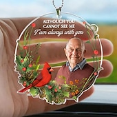 cheap Memorial Gift-Personalized Memorial Ornament Custom Photo Acrylic Car Ornament I Am Always With You Sympathy Memorial Gifts For Loss Of Loved Ones Christmas Ornmanemt Photo Rear View Mirror Accessory
