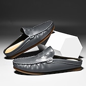 cheap Men&#039;s Clogs &amp; Mules-Men&#039;s Slip-On Moccasin Shoes – Comfortable Casual Leather Loafers with Woven Detailing for Everyday Wear