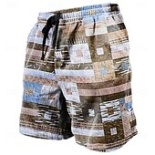 economico pantaloncini felpati 3d da uomo-Per uomo Pop art Color Block Collage Pantaloncini Pantaloncini estivi Pantaloncini da spiaggia Vita normale Streetwear Hawaiano Originale Informale Giornaliero Per eventi A cordoncino Vita elastica