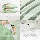 baratos 100% algodão-Conjunto de capa de edredom com padrão floral, conjunto de edredom estampado, conjuntos de cama de algodão com fronha envelope, decoração de quarto, capa de edredom king queen