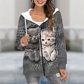 abordables Sudadera-Sudadera con capucha y cremallera de gran tamaño para mujer, sudadera con capucha deportiva informal con cordón y cremallera en el bolsillo frontal, sudadera deportiva activa, sudadera con capucha de