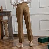 olcso Laza-Férfi Kosztüm Téli nadrág Nadrág Öltöny nadrág Tweed nadrág Zseb Sima Mokaszinok Légáteresztő Szabadtéri Napi Alkalmi Divat Alkalmi Világos khaki Fekete