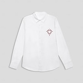 voordelige Heren Elite Overhemden-Voor Stel Overhemd Hart Bruiloft Buiten Wit Lange mouw Strijkijzer Zomer Lente Kleding Knop