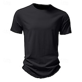 cheap Cotton Linen T-shirts-100% Cotton Men&#039;s T Shirt Tee Top Plain Crew Neck Vacation Street Short Sleeves Classic Style Clothing Apparel Fashion Designer Basic