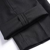cheap Slim-Men&#039;s Dress Pants Trousers Suit Pants Pocket Plain Comfort Soft Full Length Formal Wedding Party Elegant Fashion Black Dark Red