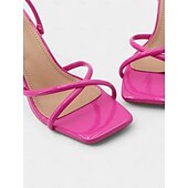 abordables Bal de promo-sandales à talons beiges à lanières et bout carré – talons hauts minimalistes pour femmes pour l&#039;été et les occasions formelles de bal