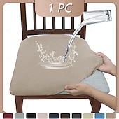 baratos Capa para Cadeira de Jantar-capas de assento de cadeira, capas de assento de cadeira de sala de jantar com laços, capas de cadeira jacquard elásticas protetores para cadeiras de cozinha de sala de jantar