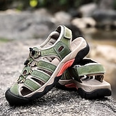 voordelige Buitensandalen-Heren outdoor wandelsandalen - ademend gesloten teenontwerp, verstelbare vetersluitingen, antislipzool, comfortabele zomerschoenen voor trekking en kamperen