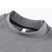 お買い得  メンズエリートTシャツ＆タンク-男性用 Tシャツ 長袖 スタンドカラー 春 冬 春 &amp; 秋 純色 カジュアル 普段着 レジャー カジュアル / スポーティ 速乾性 アスレイジャー カジュアル／普段着 ブラック ルビーレッド ブラウン メンズトップTシャツ
