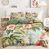 baratos 100% algodão-Planta tropical capa de edredão conjunto de cama conjunto de 2 peças conjunto de 3 peças leve macio curto conjunto de pelúcia engrossado feltro cama quadrada