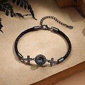 preiswerte Für Männer-Personalisierte Kreuz-Foto-Armband das beste Geschenk für Papa christliches Geschenk mit Projektionsstein für Freunde Familie Hochzeit Weihnachten Geburtstag Jubiläum