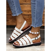 cheap Casual Sandals-Women&#039;s Braided Strap Sandals with Slingback Design – Comfortable Summer Footwear for Casual and Outdoor Activities