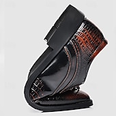 economico Formale-scarpe eleganti da uomo oxford nere e marroni con texture coccodrillo - scarpe formali in similpelle per lavoro, matrimoni e feste