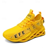 economico Scarpe da Corsa per Uomini-Per uomo Sneakers Tessitura Volante Confortevole Antiscivolo Mocassino Nero Bianco Giallo