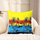 cheap Throw Pillows &amp; Covers-Summer Vibe Decorative Toss Pillows Cover 1PC Palm Trees Soft Square Couch Cushion Case Pillowcase for Bedroom Livingroom Sofa Chair