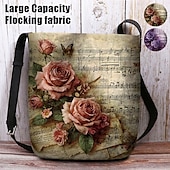 halpa Olan yli kannettavat laukut-vintage kukkakuvioinen nuottiolkalaukku naisille – taiteellinen ruusukuvioinen crossbody-laukku, täydellinen rentoihin retkiin, ostoksille ja jokapäiväiseen käyttöön