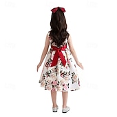 preiswerte Partykleider-kinderkleidung Mädchen Party Kleid Blumen Ärmellos Leistung Geburtstag Krawattenknoten Schön Süß Baumwolle Knielang abendkleider Schaukelkleid A Linie Kleid Sommer 4 Jahre + Rosa Rote Rosenrot