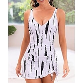 abordables Maillots une pièce et tankinis-Femme Maillot de bain 1 pièce V Profond Maillots de Bain Maillots de Bain Blanche Respirable Séchage rapide Poids Léger Sans Manches - Natation Surf Plage Eté Printemps