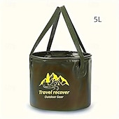 abordables Accesorios para acampar-Cubo de agua plegable para exteriores, gran capacidad, bolsa de almacenamiento portátil para acampar, cubo de remojo multifuncional para viajes, cubo de pesca