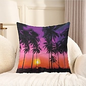 cheap Throw Pillows &amp; Covers-Summer Vibe Decorative Toss Pillows Cover 1PC Palm Trees Soft Square Couch Cushion Case Pillowcase for Bedroom Livingroom Sofa Chair
