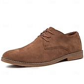 economico Semi-formale-scarpe oxford stringate in pelle scamosciata da uomo – design casual leggero per lavoro, ufficio e uso quotidiano