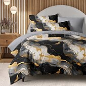 baratos 100% algodão-100% algodão conjunto de capa de edredão conjunto de padrão de mármore conjunto de capa de edredom conjunto de cama macio 2/3 peças conjunto de cama de luxo decoração de casa presente rei rainha capa