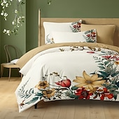 abordables conception exclusive-Ensemble de housse de couette 100% coton peinture à l&#039;huile vintage style fleurs ensemble de lit double ensemble de 2 pièces ensemble de 3 pièces léger doux en peluche courte ensemble de literie