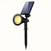 abordables Projecteurs extérieurs-Projecteur solaire d&#039;extérieur à LED super lumineux, interrupteur réglable, éclairage de paysage étanche, lampe solaire à 18 LED pour jardin, arbre, étang, piscine et cour, éclairage décoratif au sol