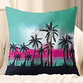 cheap Throw Pillows &amp; Covers-Summer Vibe Decorative Toss Pillows Cover 1PC Palm Trees Soft Square Couch Cushion Case Pillowcase for Bedroom Livingroom Sofa Chair