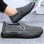 levne Pánské tenisky-pánské nazouváky pro volný čas se vzorem houndstooth - prodyšné lehké mokasíny pro každodenní nošení a cestování