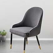 abordables Funda para silla de comedor-Funda de silla de comedor suave, funda de sillón con reposabrazos extraíble, resistente a la suciedad, con respaldo curvo, funda de silla de maquillaje o de ocio para revestir la habitación, el bar,