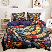 tanie 100% bawełna-3d kołdra artystyczny wzór zestaw poszewek zestaw poszewek na kołdrę miękki 3-częściowy luksusowy zestaw pościeli bawełnianej wystrój domu prezent król królowa poszwa na kołdrę