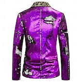 baratos Tops-blazer disco 1980s 2 cores brilhante lantejoulas smoking ajuste fino lapela colarinho ternos carnaval traje masculino adulto halloween carnaval festa de casamento clube smoking
