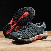 voordelige Buitensandalen-Heren outdoor wandelsandalen - ademend gesloten teenontwerp, verstelbare vetersluitingen, antislipzool, comfortabele zomerschoenen voor trekking en kamperen