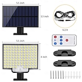 cheap Outdoor Wall Lights-Outdoor Solar Solar Flood Lights Wall Light 106 LED Beads Motion Sensor Remote Control Safe IP65 Waterproof Balcony Courtyard Garden Garage Lighting 1pc