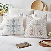 cheap Vintage Style-Vintage Decorative Toss Pillows Cover 1PC Vintage Ethiopian Cross Print Soft Square Couch Cushion Case Pillowcase for Bedroom Livingroom Sofa Chair