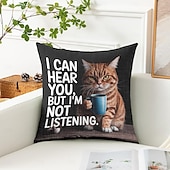 billige &quot;Quotes&amp;Saying Style&quot;-morsomt dyr dekorativt kasteputetrekk 1 stk myk firkantet sofa putetrekk putetrekk for soverom stue sofa stol