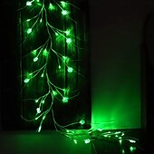 cheap Battery String Lights-St. Patrick&#039;s Day Clover Light String 2M 96 LEDs - Waterproof Battery Powered Decorative Lights with 8-Function Remote Control for Festival, Party and Restaurant Atmosphere 1pc