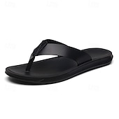 preiswerte Kleidungs-Sandalen-Braune Flip-Flops aus Kunstleder für Herren - lässige Sommersandalen mit offener Spitze und bequemer Sohle für Strand und Alltag